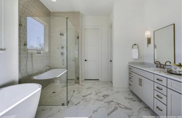 Finished bathroom tile and flooring project by AVS Flooring